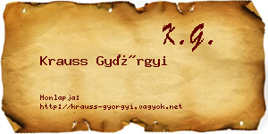 Krauss Györgyi névjegykártya